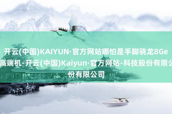 开云(中国)KAIYUN·官方网站哪怕是手脚骁龙8Gen3高端机-开云(中国)Kaiyun·官方网站-科技股份有限公司