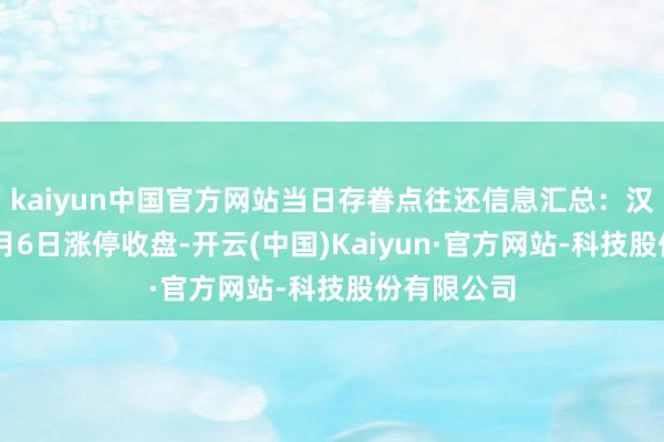 kaiyun中国官方网站当日存眷点往还信息汇总：汉王科技12月6日涨停收盘-开云(中国)Kaiyun·官方网站-科技股份有限公司