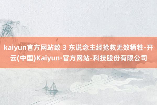 kaiyun官方网站致 3 东说念主经抢救无效牺牲-开云(中国)Kaiyun·官方网站-科技股份有限