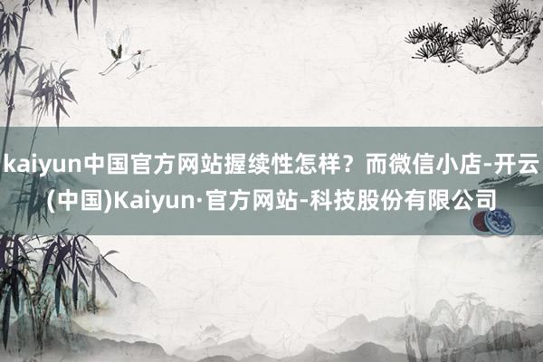 kaiyun中国官方网站握续性怎样？而微信小店-开云(中国)Kaiyun·官方网站-科技股份有限公司