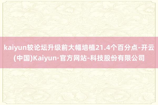 kaiyun较论坛升级前大幅培植21.4个百分点-开云(中国)Kaiyun·官方网站-科技股份有限公司