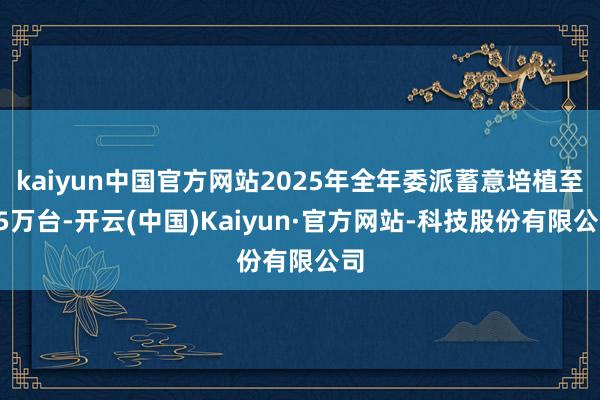 kaiyun中国官方网站2025年全年委派蓄意培植至35万台-开云(中国)Kaiyun·官方网站-科技股份有限公司
