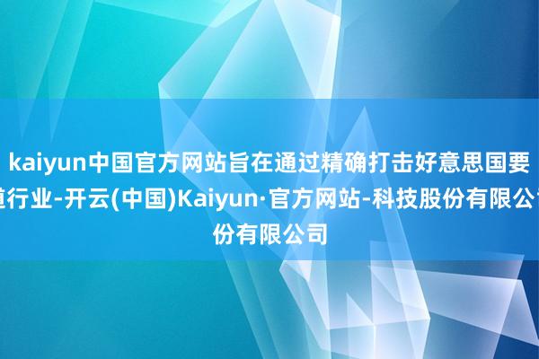 kaiyun中国官方网站旨在通过精确打击好意思国要道行业-开云(中国)Kaiyun·官方网站-科技股