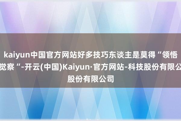 kaiyun中国官方网站好多技巧东谈主是莫得“领悟的觉察“-开云(中国)Kaiyun·官方网站-科技